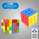 KIWI Kool Cube 3+4 Stickerless 3D High Speed Cube for Kids Puzzle (Multicolor)
