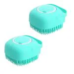 ZURU BUNCH Body Bath Brush, Silicone Soft Cleaning Bath Body Brush with Shampoo Dispenser - Skin Massage Brush Bath Bathroom Accessories Multicolour ( Pack of 2)