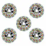 ARTDECOR Alloy Steel Ceiling Mount Multicolor DOB RGB LED Round Pack of 5