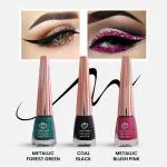 Looks United Metallic Long Lasting Intense Single Stroke Fashion Eyeliner (Metallic Forest Green, Coal Black, Matallic Blush Pink)Pack Of 3