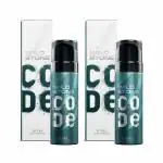 Wild Stone CODE Steel No Gas Long Lasting Body Perfume Spray for Men Pack of 2 (150ml Each)