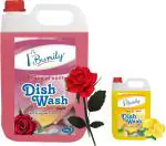 Bumily Pink Rose (5L) And Lemon(1L) Dish Wash Liquid - 5+1 L