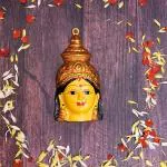 pujaNpujari Varalakshmi Metal Face Mask Medium (6.5 Inches)