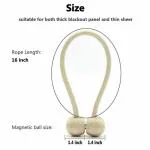 SCHOLAZS Creation Magnetic Curtain Tiebacks, 2PCS Magnetic Curtain Clips Rope Curtain Holder Buckle Small Bead Curtain Buckle Clips Rope Holders for Home Office Hotel Window Decoration