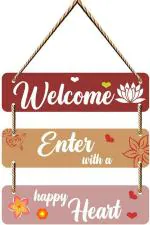 SAF Wall Hanging-Welcome,Enter,With A,Happy Heart (Multicolor)