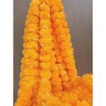WDECOR rtificial Marigold Flower for Decoration for Decoration Toran Indian genda phool Orange Marigold Artificial Flower (54 inch, Pack of 5, Garlands)