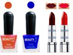 OUR BEAUTY Perfect Combo Of Velvet Matte Lipsticks Ultra Shine Nail Polish (Set Of 4)