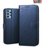 SCARDY SAMSUNG A32 5G BACK COVER / LEATHER FLIP COVER / BLUE COLOR