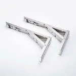 BTL 335 mm Folding Shelf Bracket Wall Mounted Table Shelf Support Corner Brace 90 Degree Space Saving DIY Workbench Load Capacity 50 kg (BTB-F-14-SS)