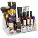 Inditradition 16 Compartment Cosmetic, Makeup, Lipstick, Nail Polish Storage Organizer (Acrylic, Transparent)