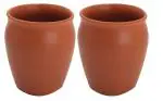 Mkd2 Rise Re-useable Brown Ceramic Traditional Style Kullad/kulhad/kullar /Kullad Tea Cups for Serving Coffee & Milk (Set of 2)