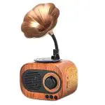 Wildgear Portable Wireless Speaker I Gramophone-Shaped Bluetooth Speaker I Retro I Vintage Look I Modern HD Loud Sound with Mic