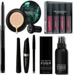 KA CAYLA Beauzy Kajal+Sunisa Foundation+Waterproof Matte 4in1 Liquid LIpsticks+Makeup Fixer+3in1 Waterproof Volumising Mascara and liner set (5 Items in the set)