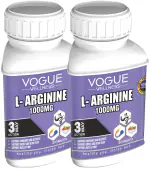 VOGUE Pharmaceuticals Pvt. Ltd. Vogue wellness L-Arginine For Muscle Growth, Stamina, Recovery, Immune Booster And Energy 120 Pcs Each (Pack Of 2)