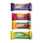 CaliBar Protein Bar All in 1 Pack of 4 Bars (Almond Choco + Banana Binge + Berry Almond + Roasted Coffee Bean Crispy Bar) Combo Pack of 4