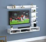 Anikaa Tyron Engineered Wood Wall Mounted TV Entertainment Unit (White) - Ideal for Upto 43