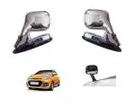 DrivEscape Hyundai Grand i10 Front Fender Chrome Bonnet Mirror With Indicator (set of 2)