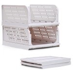 FULLSTAR Closet Organizer for Wardrobe Pack of 2 | Cloth Rack for Storage Clothes | Cupboard Organizer for Clothes | Foldable and Stackable | Drawer Organizer for Kitchen & Bathroom | Space Saver