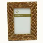 Treasure Hunt Handmade Broken Bangles Gold Rectangular Wood Photo Frame 15 x 1.8 x 2.5 cm TH-1386