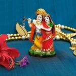 VOILA Lord Radha Krishna Car Dashboard Idol Temple Decorative Showpiece Multicolor