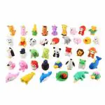 Pmw - 50 Fancy Erasers - 0.5 Inch to 1 Inch Size - Mixed Lot - Fun Erasers - 3D Erasers - Return Gift Erasers - Random Models