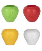 JOREN Combo of APPLE POTS MULTICOLOUR Plastic Flower Pots | Small Planter | Decorative Gamla | Nursery Plant Container | Balcony Plant Container for Indoor & Outdoor Gardening Needs