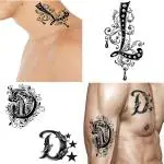 Ordershock Waterproof DL Name Letter Temporary Body Tattoo (Pack of 2)