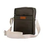 Pepro Olive Lifestyle Crossbody Unisex Canvas Sling Bag with Beige Belt (PLCANSB1OL)