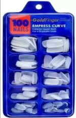 FEELHIGH White Artificial Empress Curve Tips Fake Nails (pack of 100)
