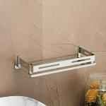 Fortune Stainless Steel Wall Mount Bathroom Shelf Multi-Functional Storage Shelf, Kitchen Shelves, Rack & Caddy Basket Bathroom Accessories Homes, Hotels Decor- Chrome Finish (12 X 5 Inch) (Pack Of 1)