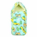 BUMTUM Baby Bad Cotton Teddy Girrafe Sea Blue Sleeping Bag, Portable Bassinet, Unisex Bedding For New Born