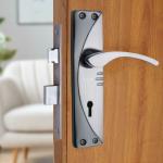 Atom 8 inch Heavy Duty Iron Mortise Door Lock for Bedroom, Living Room, Main Door, Black Silver Finish | 3 Keys | 6 Lever Double Stage Lockset for House Hotel Office (1003KY)