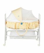 MeeMee 2 in 1 Wooden Baby Cradle Bassinet (Yellow) (Yellow)