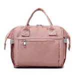 Handcuffs Diaper Tote Bag Leather Mummy Bags Waterproof Travel Nappy Totes Baby Care Bag (Peach)