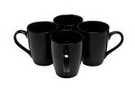 Swastik Housewares Ceramic Hot & Cold Coffee, Milk Mug 340 ml set of 4 (Black)