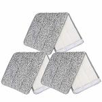 JAAMSO ROYALS PowerClean Flat Microfiber Small Refill Two Way Lock for Small Bucket Mop , Easy Floor Cleaning Mop Cloth for Home,Office (32X 12 CM ) 3 Pcs