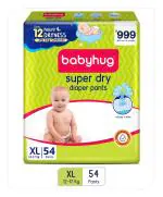 EURO Babyhug Super Dry Baby Diapers Pants Extra Large 54s Pack - Soft Diapers Pants(Pack of Xl 54) (12-17 Kg)