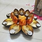 MARIGOLD STORES Lotus Tealight Holder Diwali Decorative/Metal Candle Holder/Gift