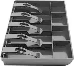 axaka Cash Box with 4 Coin Grid Cash Register Tray 9 Compartment Cashier