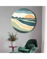 The Artment your artistic apartment Matte Finish Multicolor Round Canvas Wall Decor 40 cm