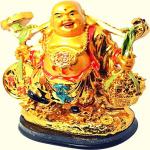 SoilMade SK laughing Buddha Golden Color Size Approx 8 CM