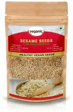 Veganic Roasted Sesame Seeds | White Sesame Seeds | Roasted White Til For Eating - 400gm