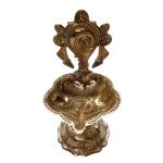 VRINDA METAL ART Shankh Deep Brass Diya Elegant Illumination for Spiritual Spaces, Handcrafted Symbol of Purity and Enlightenment in Hindu Tradition