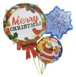 My Party Suppliers Christmas Gift with Santa and Snowflake Theme Foil Balloon