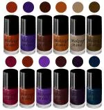 Makeup Mania Darkling Nail Polish Set of 12 Pcs (Set # 151) Brown, Purple, Green, Nude (Pack of 12)