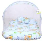 Toddylon New Born Baby Bedding Set Mattress with Mosquito Net and Pillow for 0-6 Months Baby Boy's & Baby Girl's