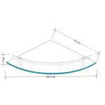 Plantex Premium Frosted Glass Corner Bathroom Shelves/Living Room Wall Mounted Shelf with Silver Railings and Brackets/Bathroom Accessories (9x9 Inches, Pack of 3)