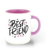 Whats Your Kick Friends Theme Best Friends Design Printed Pink Ceramic Coffee and Tea Mug 325 ml