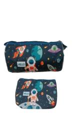 KidZeeNie Space Printed Duffle Bag & Pouch Combo for Kids & Teenagers | Sturdy Organized Bags for Outdoors, School, Gym, Sports, Travel, Luggage, Storage | Printed Trendy Design Bags