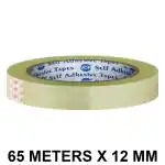 VCR Self Adhesive Transparent Cello Tape - 65 Meters in Length - 12mm / 0.5